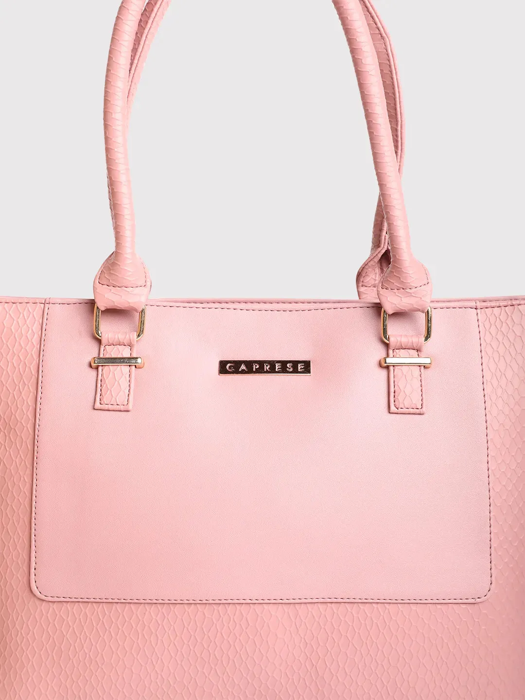 Caprese Fiona Large Light Pink Office Tote Bag