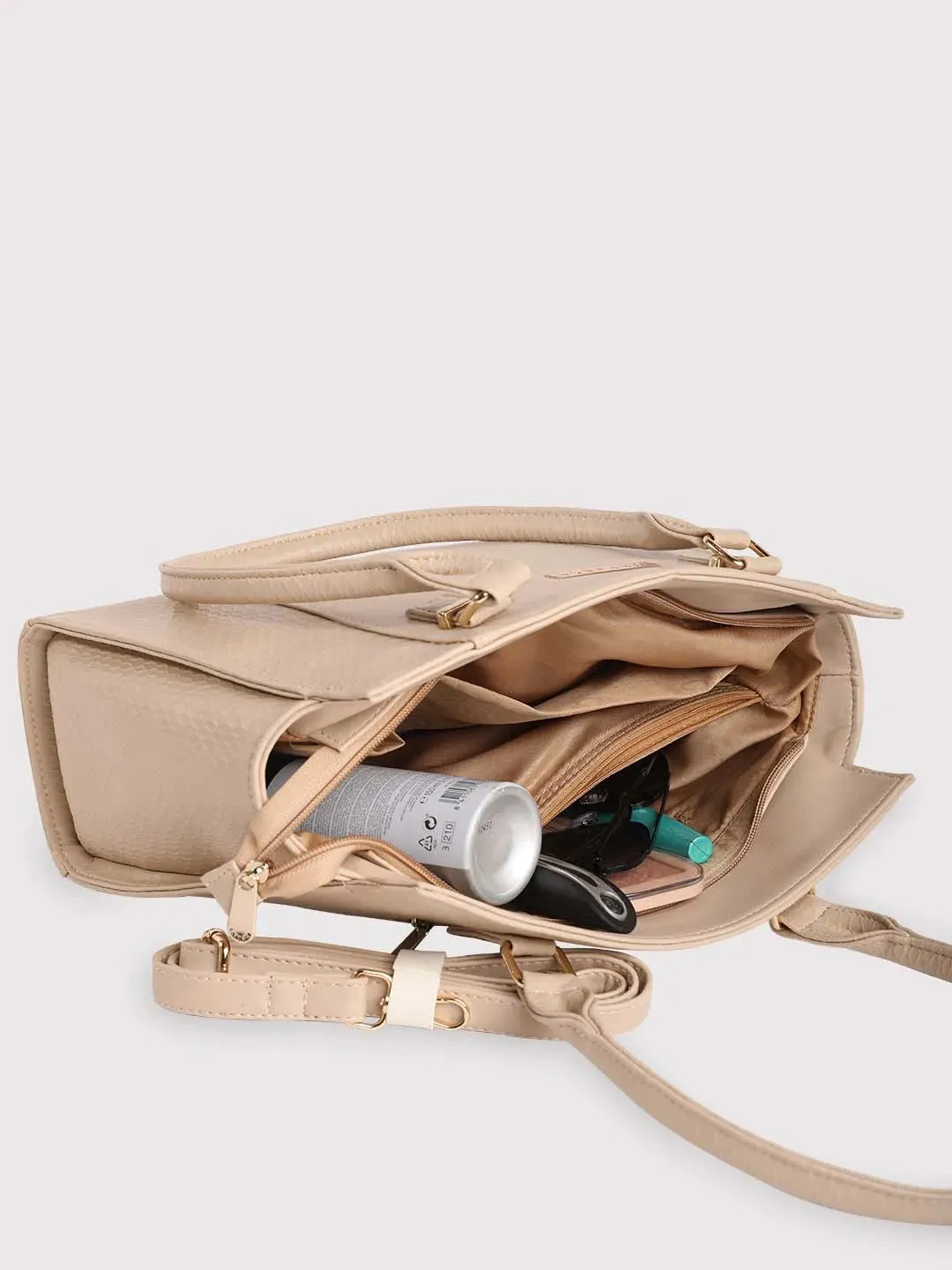 Caprese Fiona Medium Beige Office Tote Bag