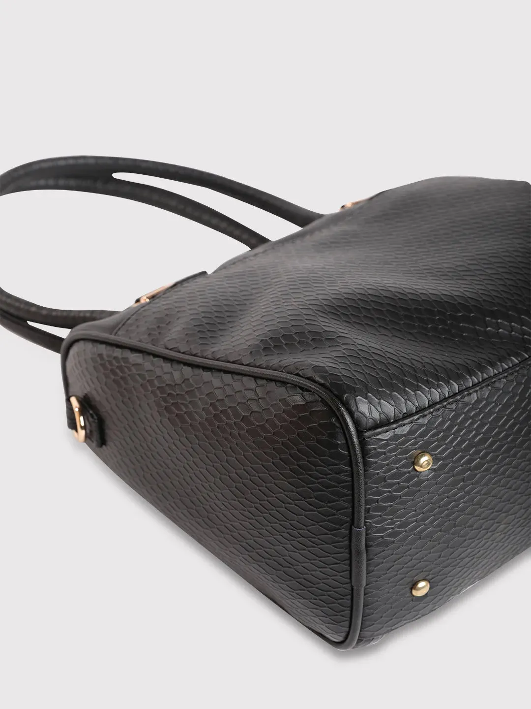 Caprese Fiona Medium Black Satchel Bag