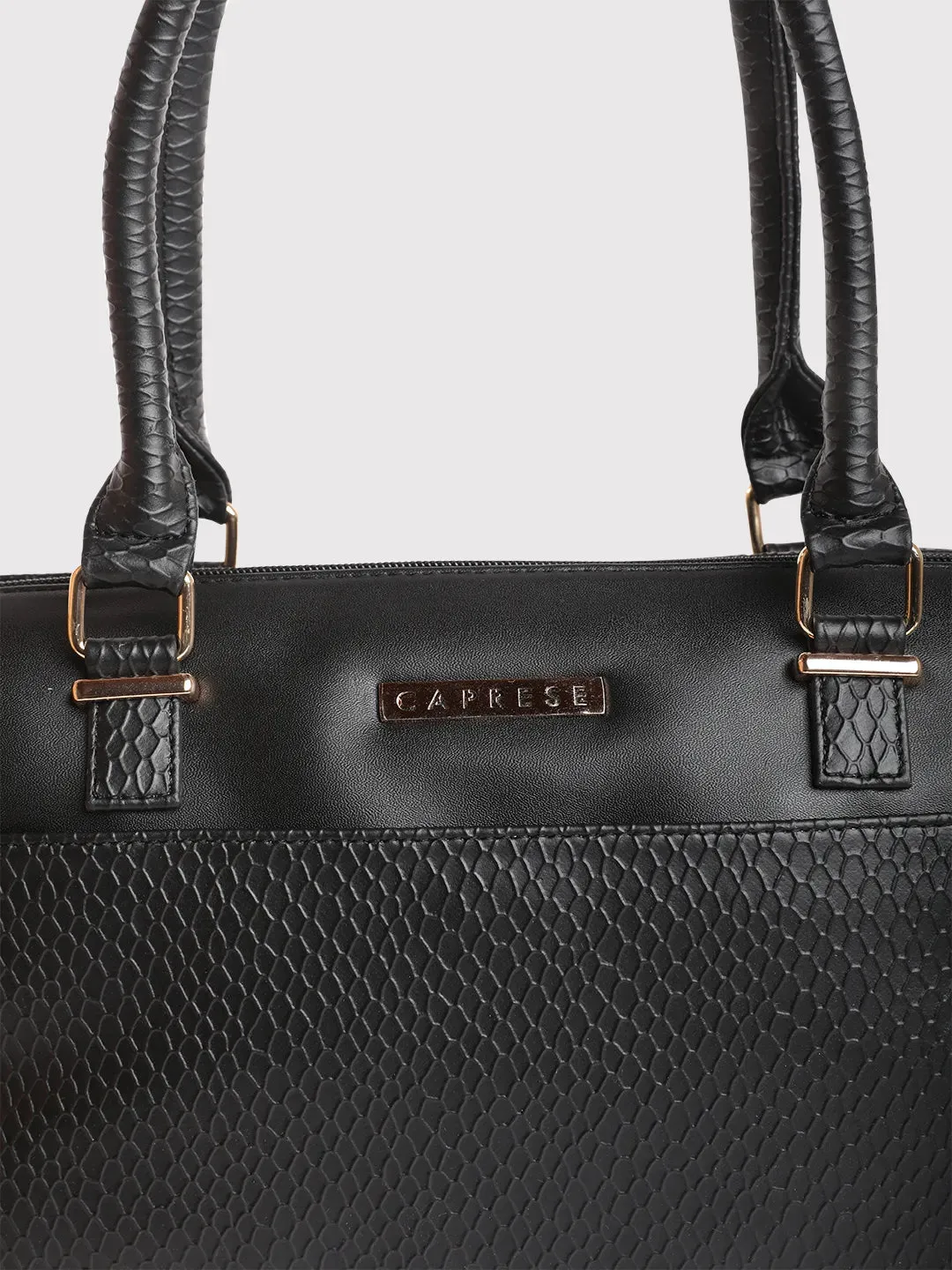 Caprese Fiona Medium Black Satchel Bag