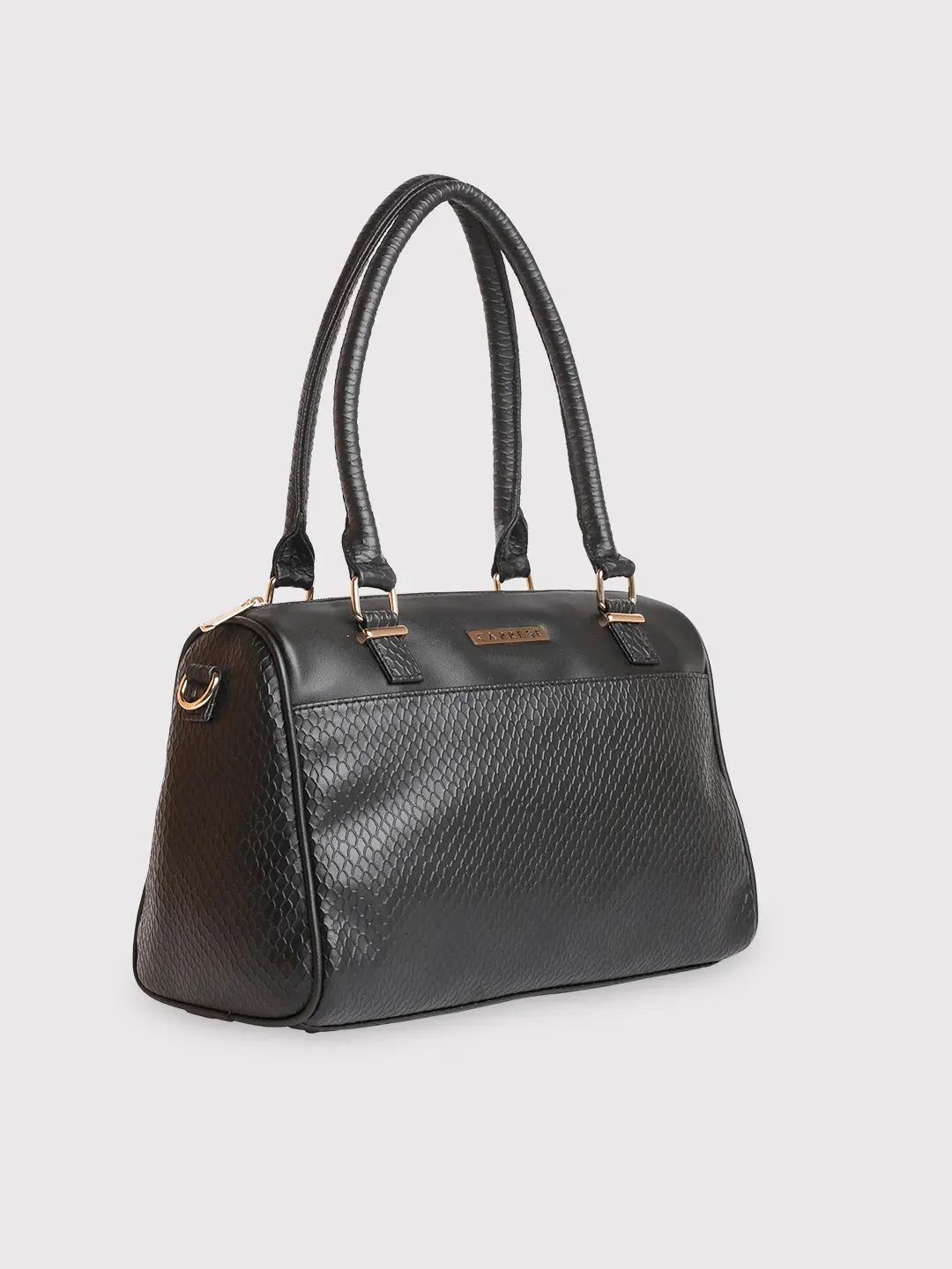 Caprese Fiona Medium Black Satchel Bag