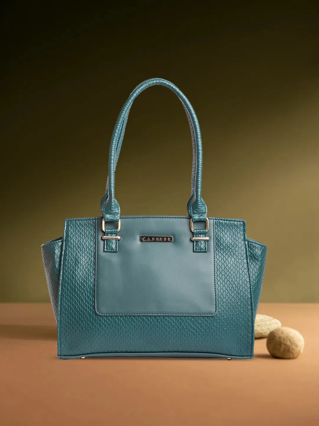 Caprese Fiona Medium Teal Tote Bag