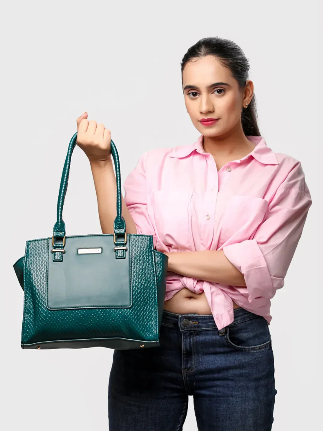 Caprese Fiona Medium Teal Tote Bag