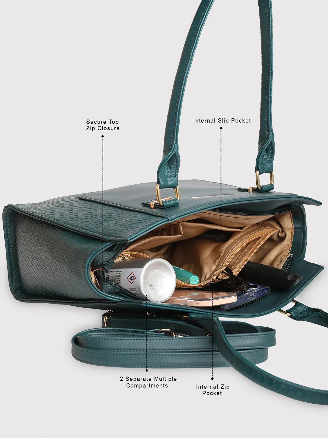 Caprese Fiona Medium Teal Tote Bag