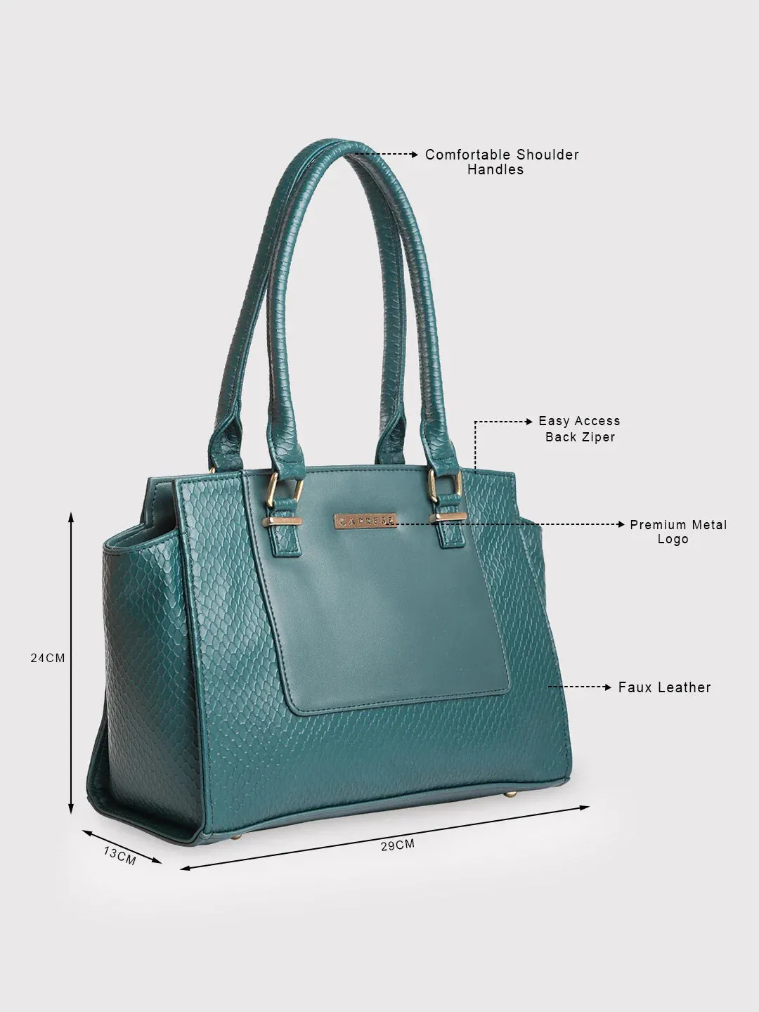Caprese Fiona Medium Teal Tote Bag
