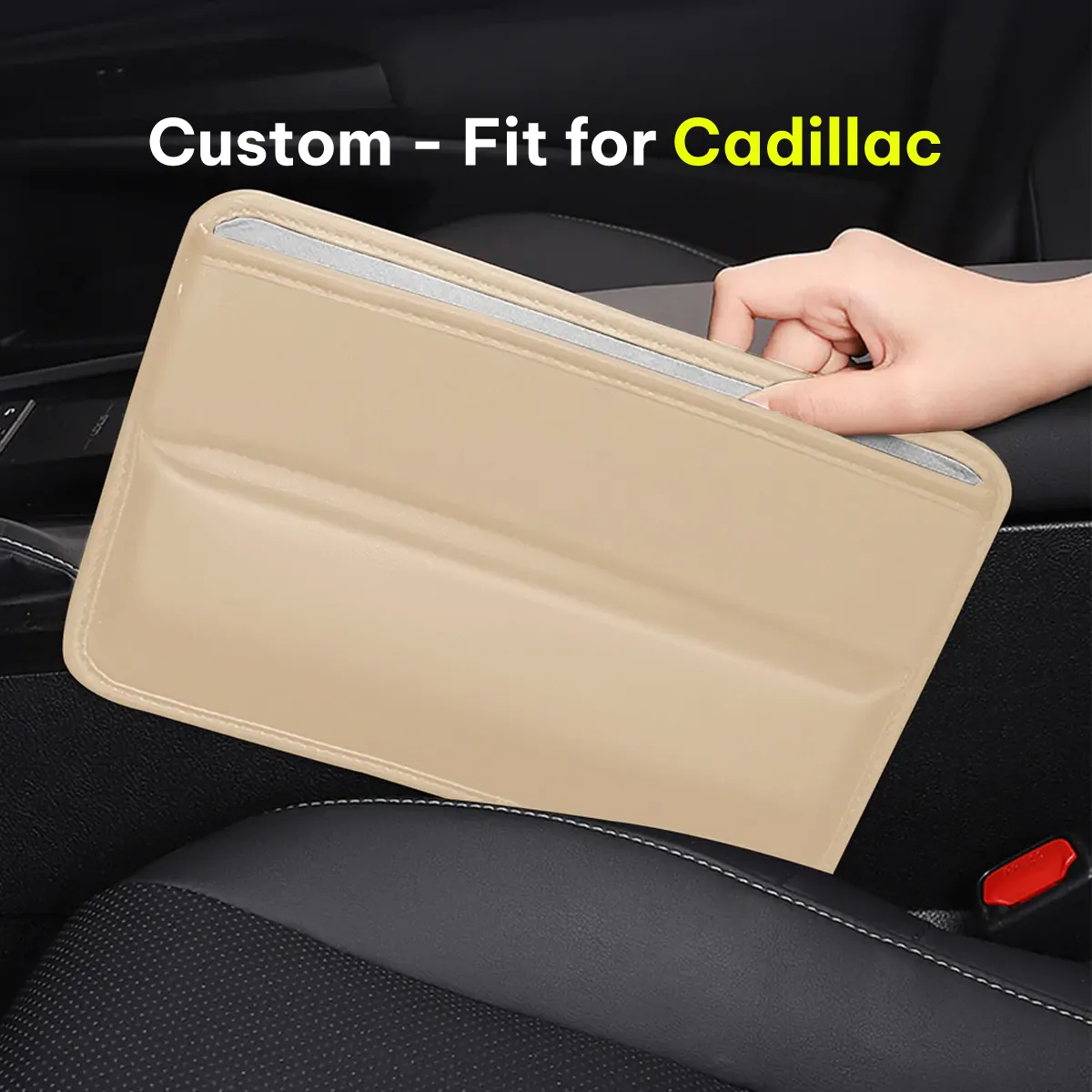 Car Seat Gap Filler Organizer, Custom-Fit For Car, Multifunctional PU Leather Console Side Pocket Organizer for Cellphones, Cards, Wallets, Keys WACA226