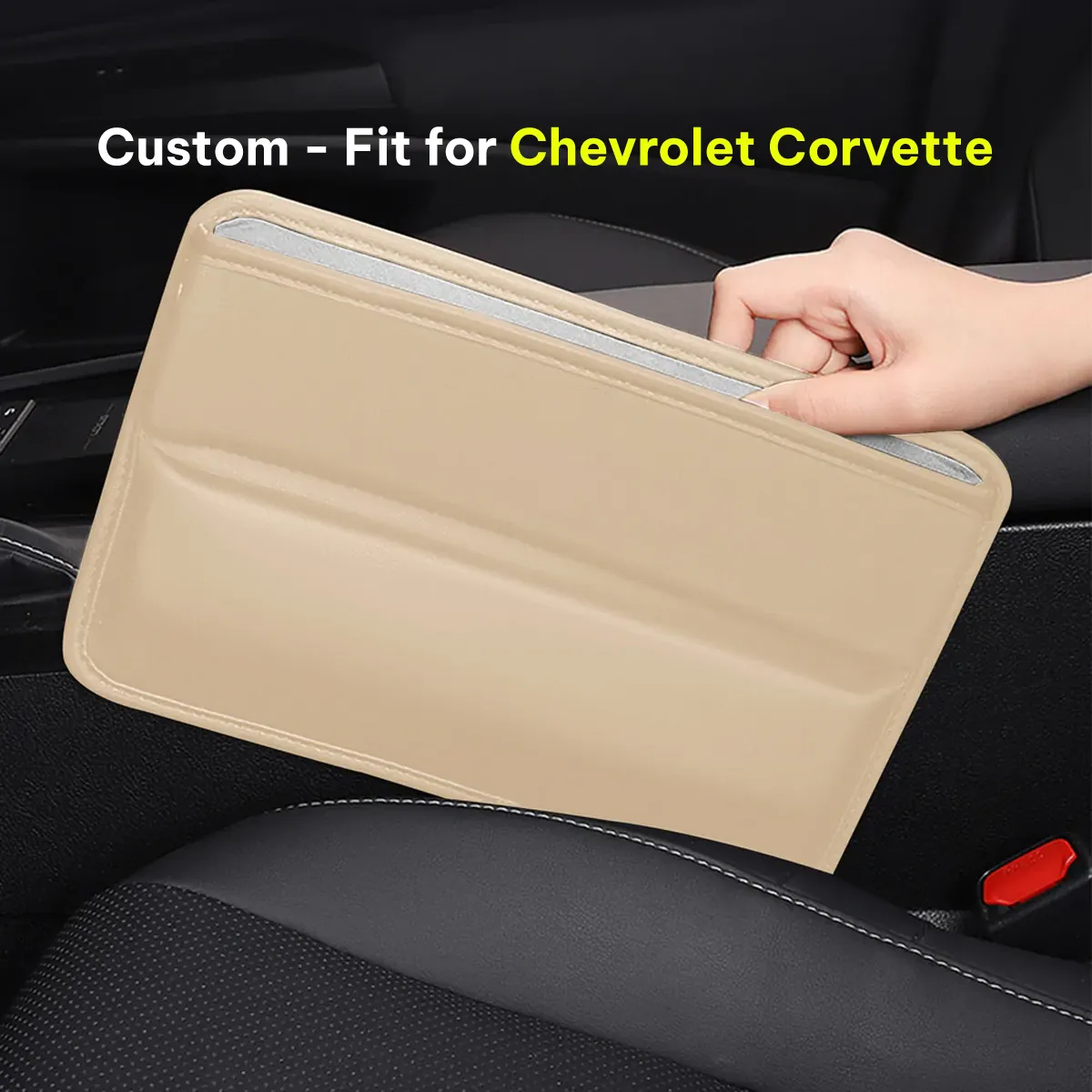 Car Seat Gap Filler Organizer, Custom-Fit For Car, Multifunctional PU Leather Console Side Pocket Organizer for Cellphones, Cards, Wallets, Keys WACC226