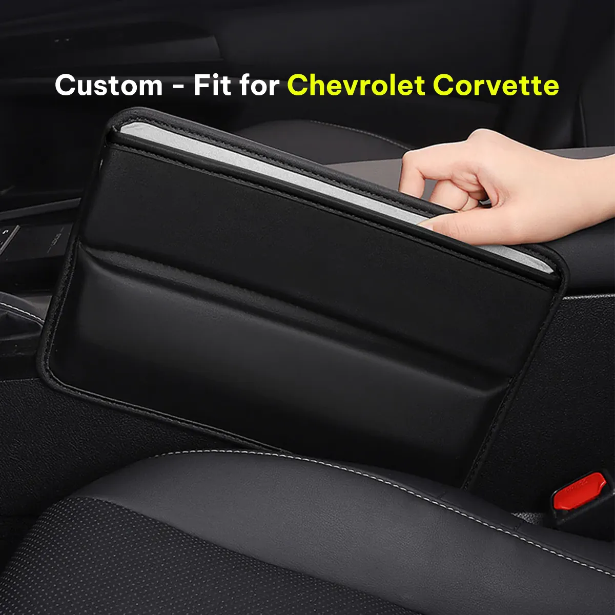Car Seat Gap Filler Organizer, Custom-Fit For Car, Multifunctional PU Leather Console Side Pocket Organizer for Cellphones, Cards, Wallets, Keys WACC226
