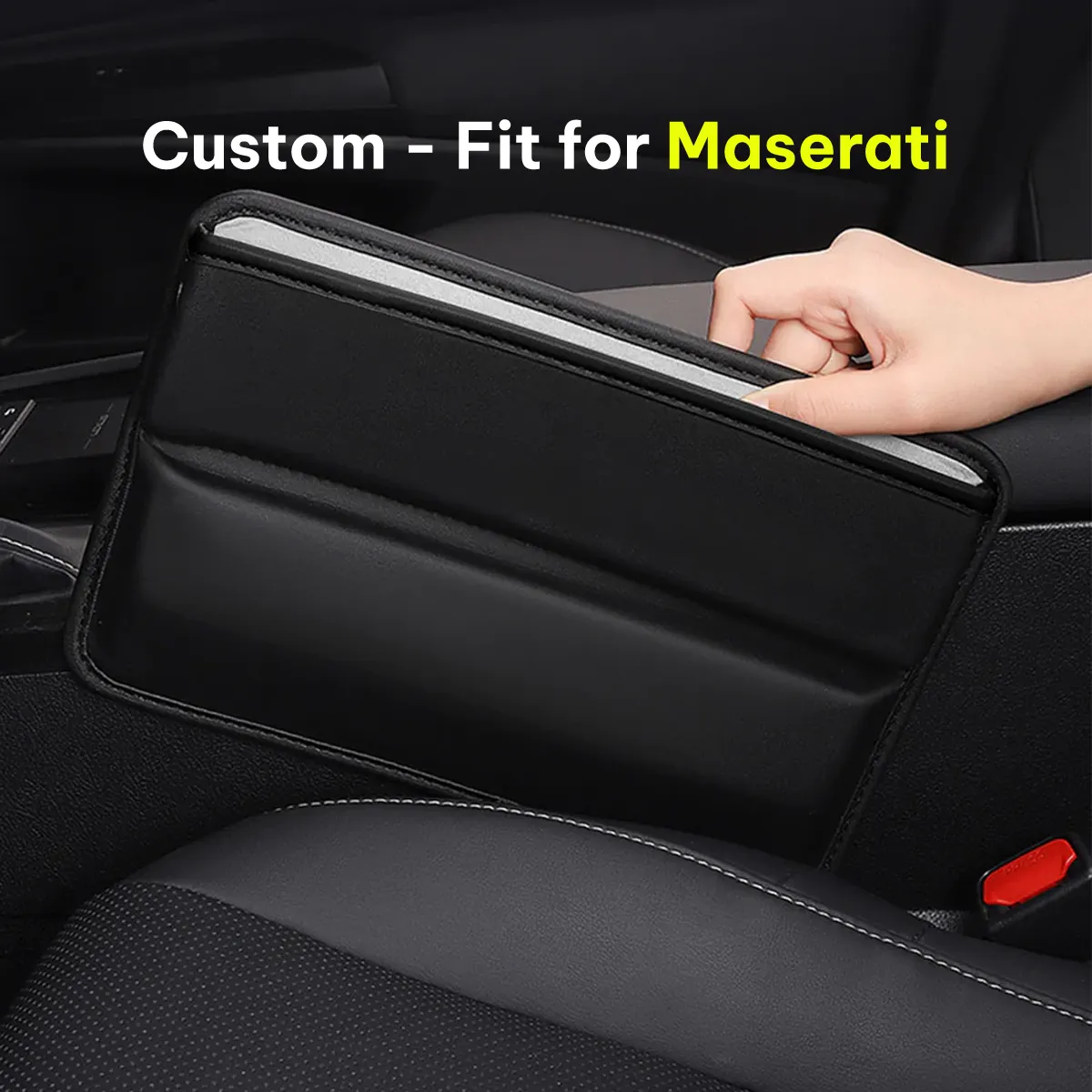 Car Seat Gap Filler Organizer, Custom-Fit For Car, Multifunctional PU Leather Console Side Pocket Organizer for Cellphones, Cards, Wallets, Keys WAMS226