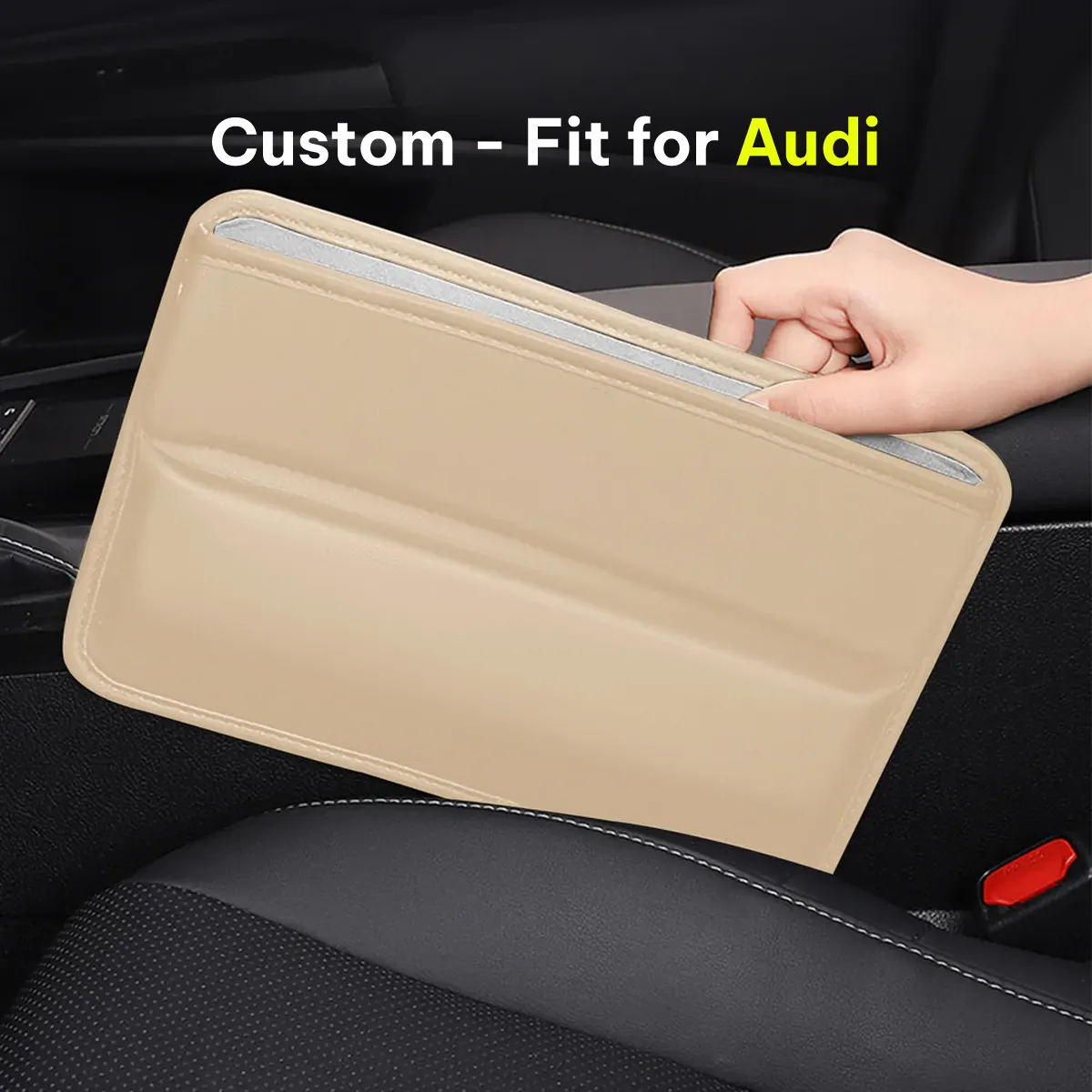 Car Seat Gap Filler Organizer, Custom-Fit For Car, Multifunctional PU Leather Console Side Pocket Organizer for Cellphones, Cards, Wallets, Keys WARA226