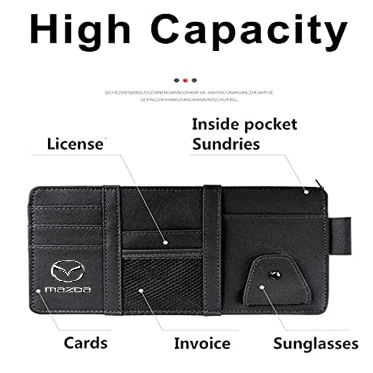 Car Sun Visor Organizer - Auto Interior Accessories Pocket Organizer, Insurance and Registration Wallet Storage Pouch for Cars - Cards, Pens, Sunglasses and Document Holder