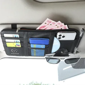 Car Sun Visor Organizer - Auto Interior Accessories Pocket Organizer, Insurance and Registration Wallet Storage Pouch for Cars - Cards, Pens, Sunglasses and Document Holder