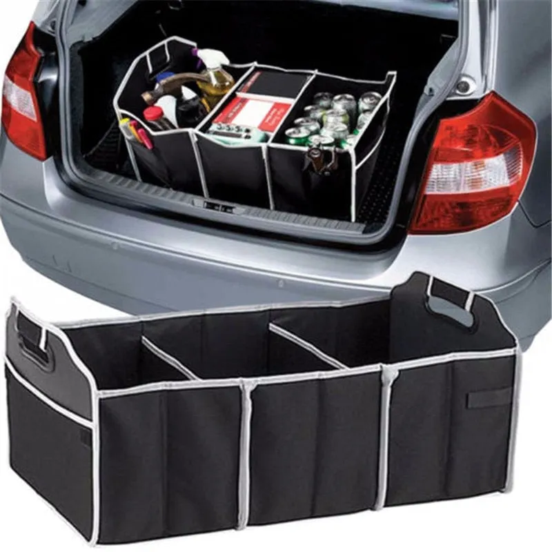 Car Trunk Storage Box With 3 Compartments