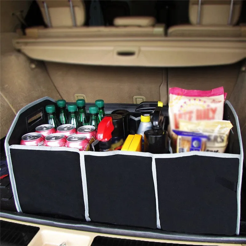 Car Trunk Storage Box With 3 Compartments