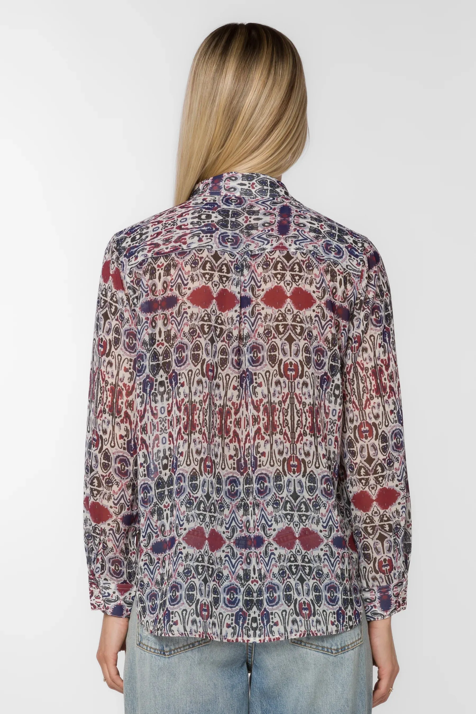 Carmine Multi Blue Blouse