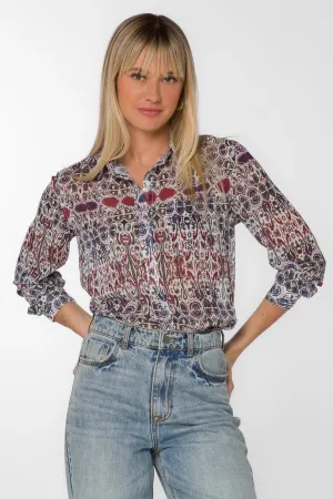 Carmine Multi Blue Blouse