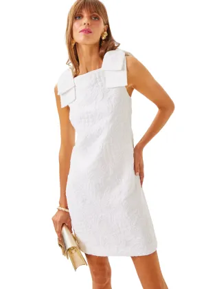 CARMINE SHIFT DRESS - RESORT WHITE