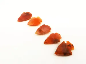 Carnelian carved arrowheads | 10pcs