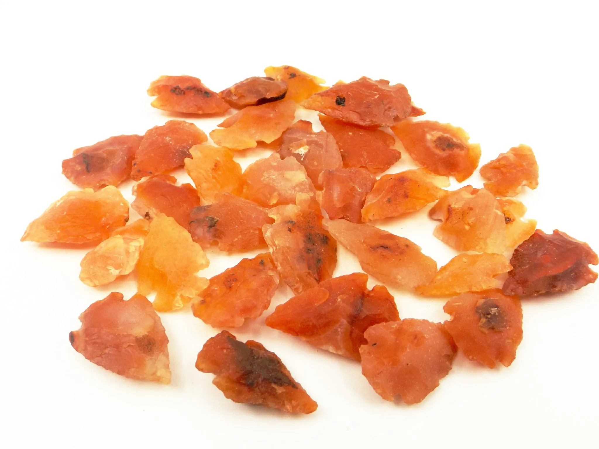 Carnelian carved arrowheads | 10pcs