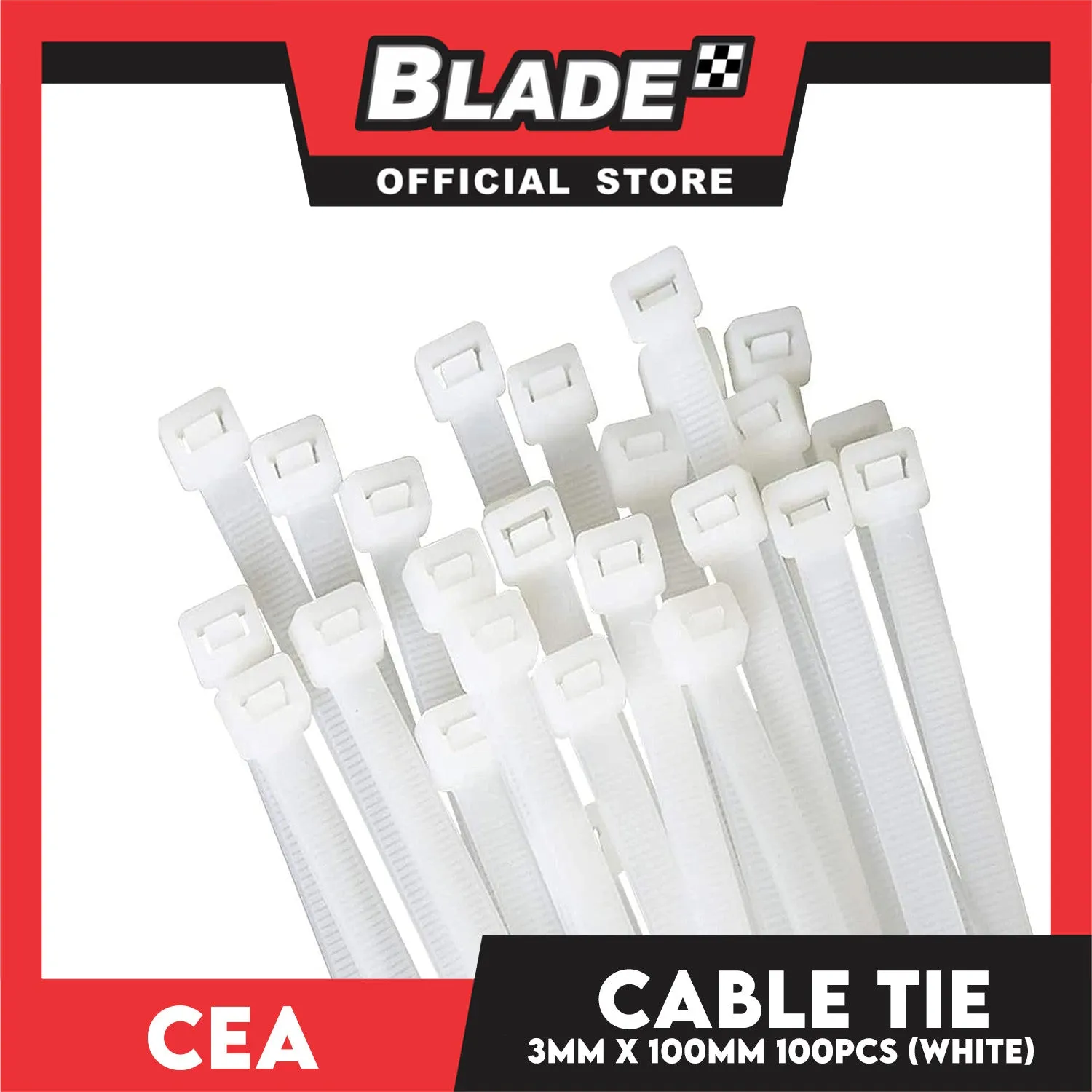 Cea Nylon Cable Tie 4 inches White (3mm x 100mm) 100pcs/Bag