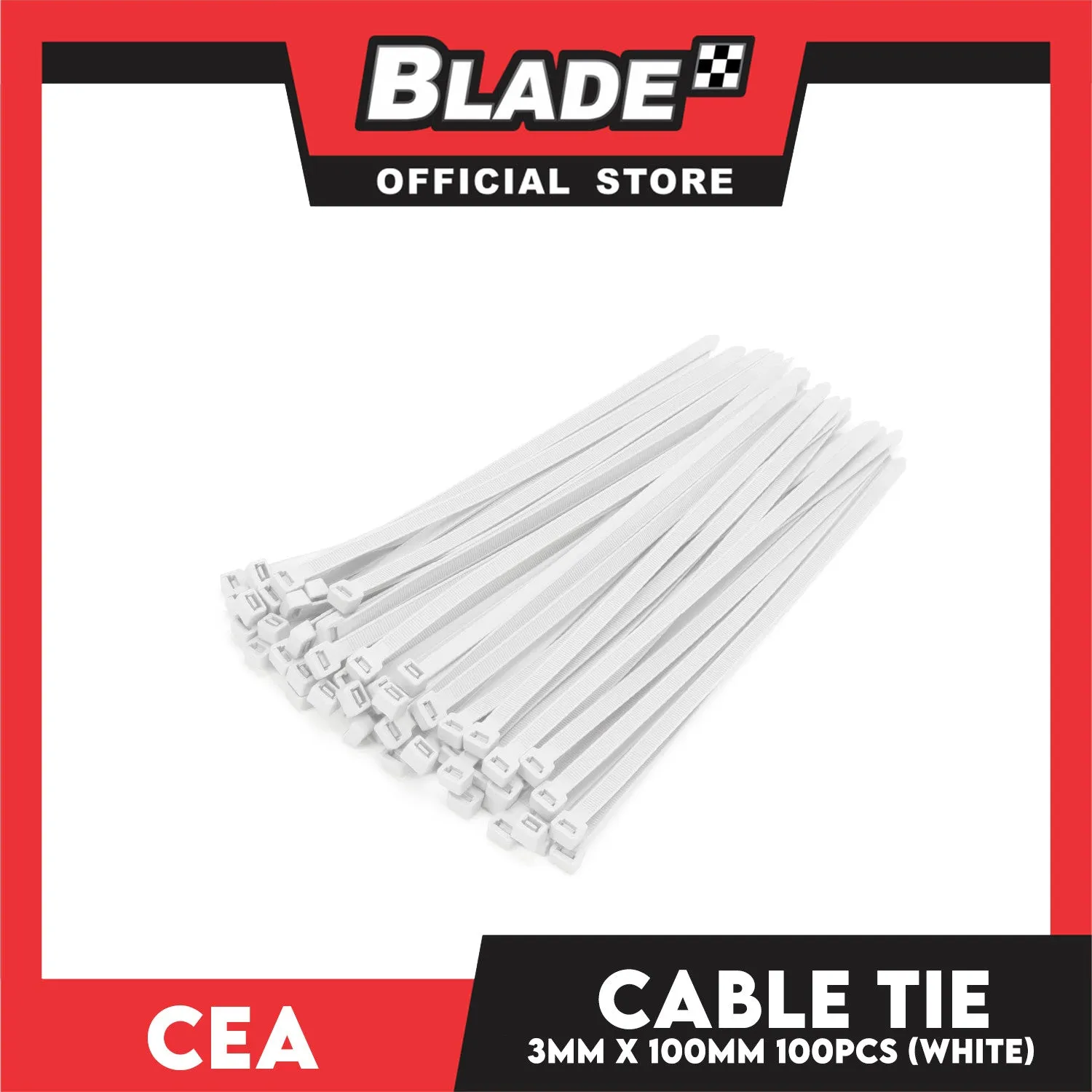 Cea Nylon Cable Tie 4 inches White (3mm x 100mm) 100pcs/Bag
