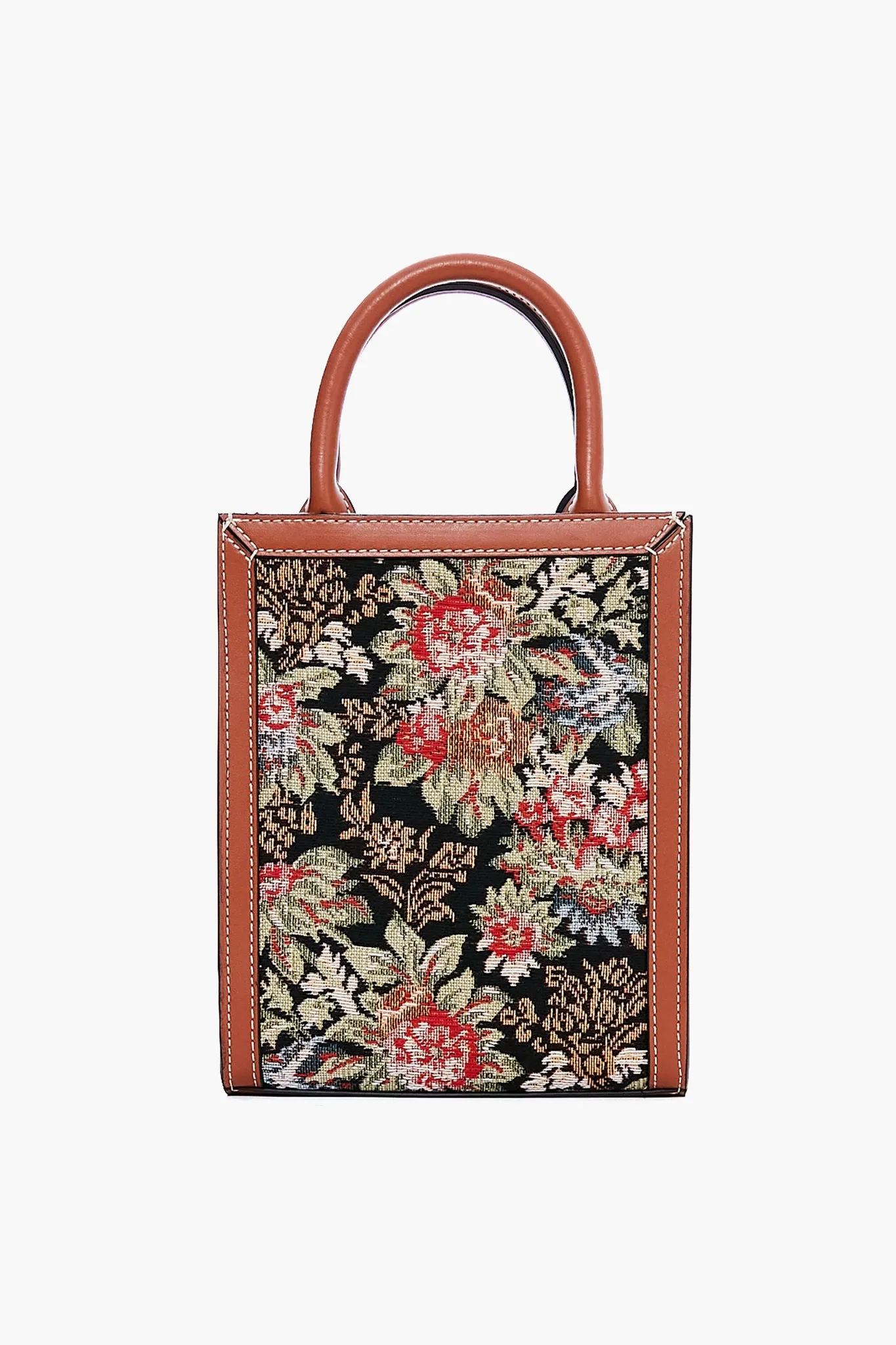 Celine Small Vertical Cabas Tote in Printed Canvas and Calfskin
