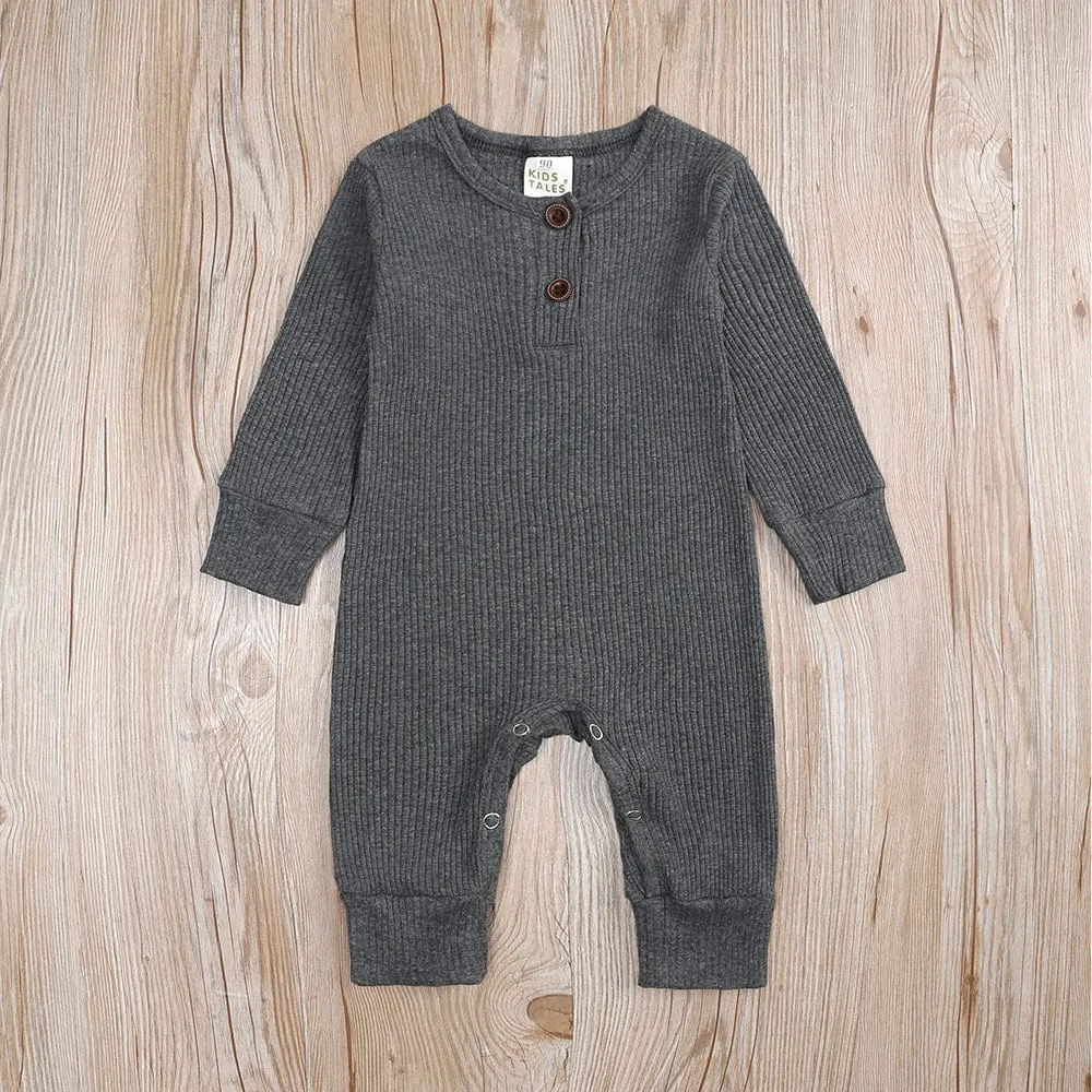 Charcoal Henley-Style Sleepsuit