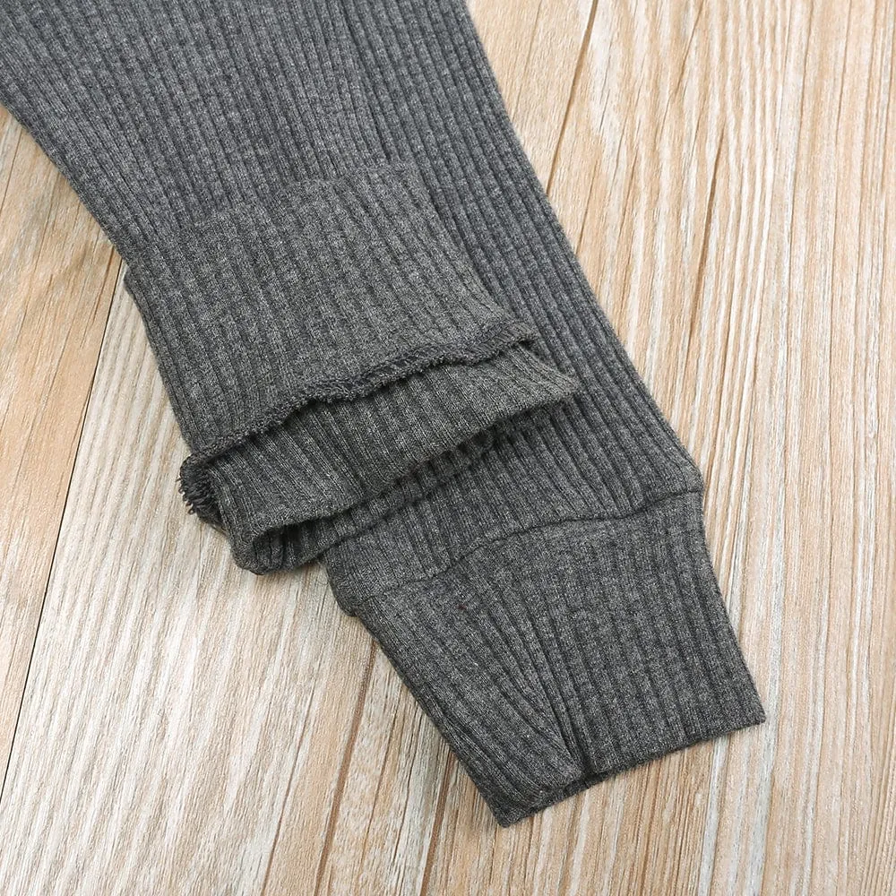 Charcoal Henley-Style Sleepsuit