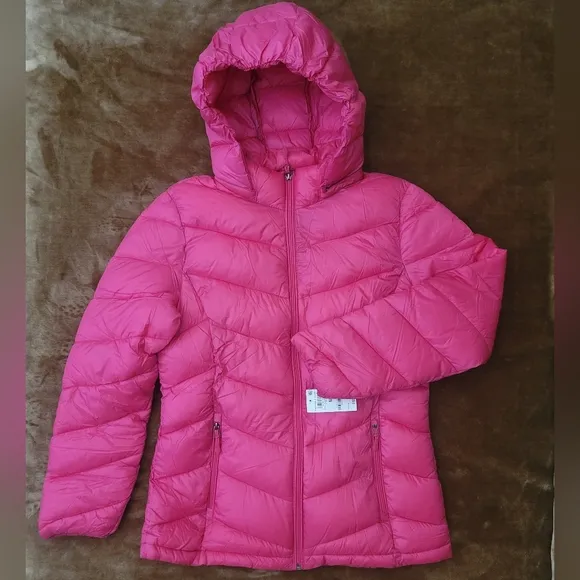 Charter Club Women Ultra Pink Packable Short Light Weight Puffer Size Medium NWT
