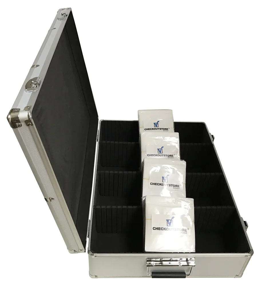 CheckOutStore Aluminum CD/DVD Media Storage Box (Holds Double-sided Plastic Sleeves, CD Jewel Cases & Poly CD Jewel Cases)