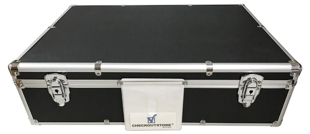 CheckOutStore Aluminum CD/DVD Media Storage Box (Holds Double-sided Plastic Sleeves, CD Jewel Cases & Poly CD Jewel Cases)