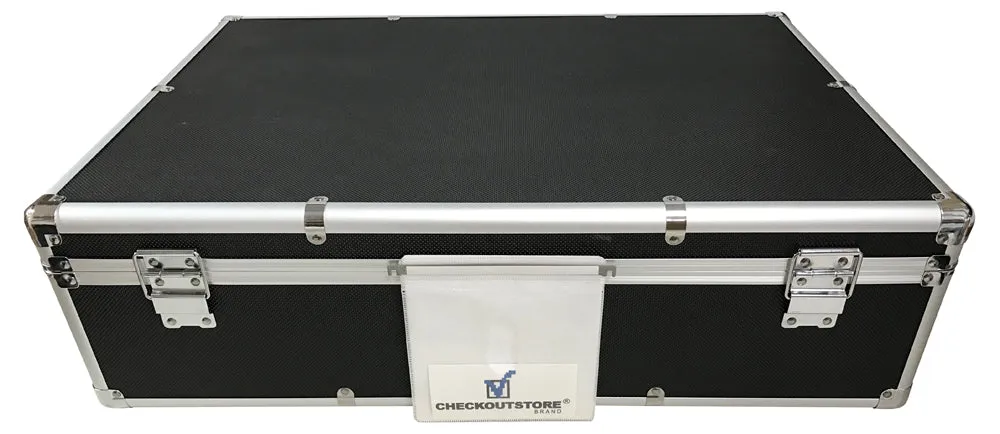 CheckOutStore Aluminum CD/DVD Media Storage Box (Holds Double-sided Plastic Sleeves, CD Jewel Cases & Poly CD Jewel Cases)