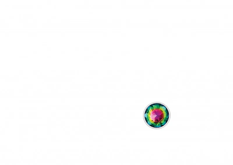 Cheeky Charms - Silver Metal Butt Plug - Round - Rainbow - Small