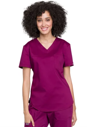 CHEROKEE REVOLUTION WOMEN'S TUCKABLE  1 POCKET V-NECK TOP