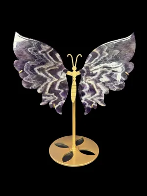Chevron Amethyst Crystal Butterfly Wings  Dream Amethyst Crystal Wings Purple Crystals Sculpture