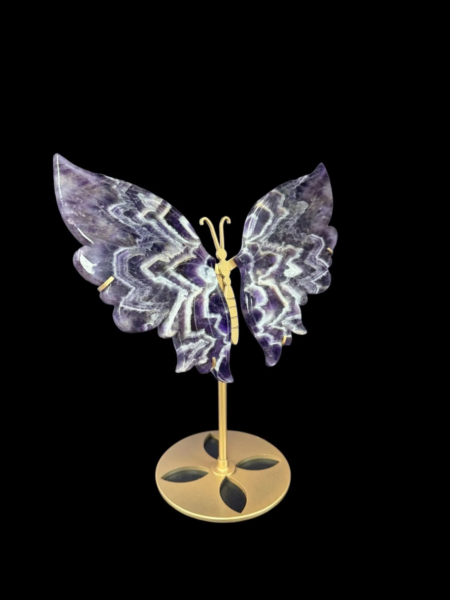 Chevron Amethyst Crystal Butterfly Wings  Dream Amethyst Crystal Wings Purple Crystals Sculpture
