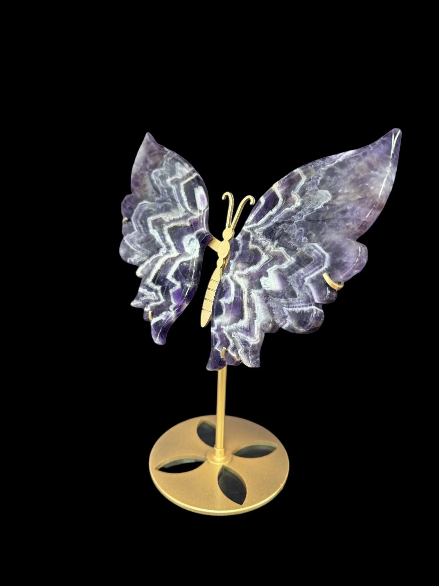 Chevron Amethyst Crystal Butterfly Wings  Dream Amethyst Crystal Wings Purple Crystals Sculpture
