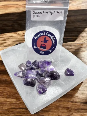 Chevron Amethyst Crystal Chips – 1 oz Bags