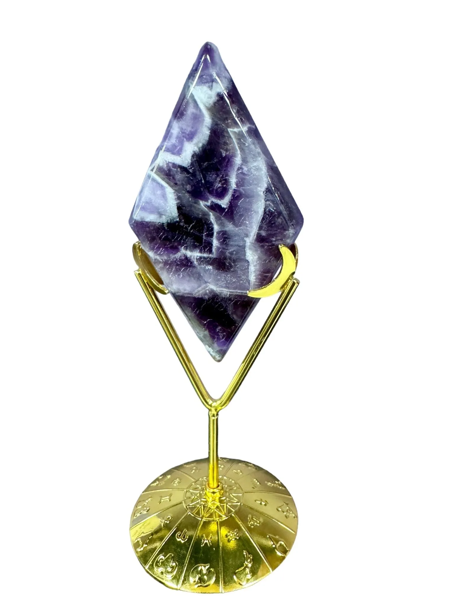 Chevron Amethyst Rhombus / Diamond with Stand