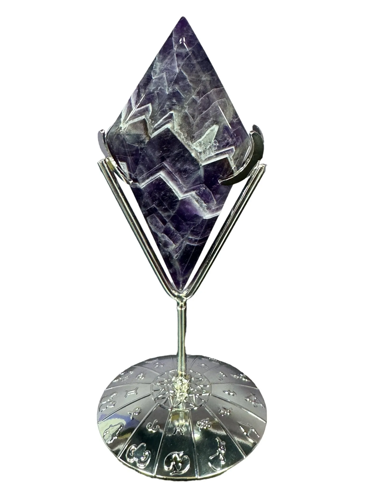 Chevron Amethyst Rhombus / Diamond with Stand