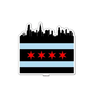 Chicago Skyline Black - Sticker or Magnet