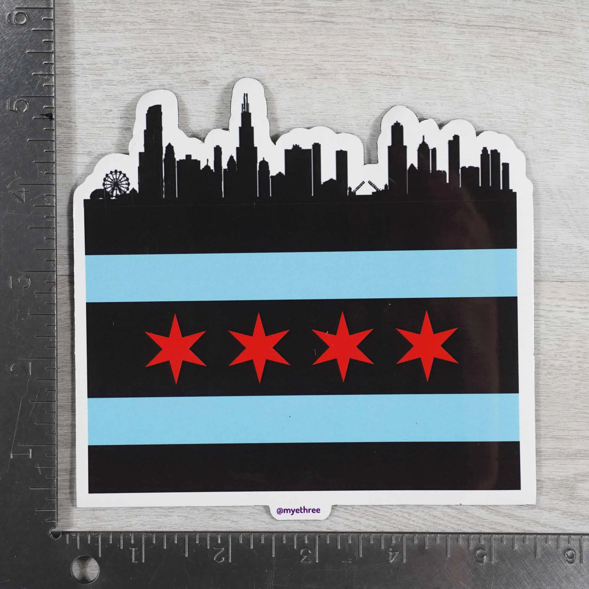Chicago Skyline Black - Sticker or Magnet