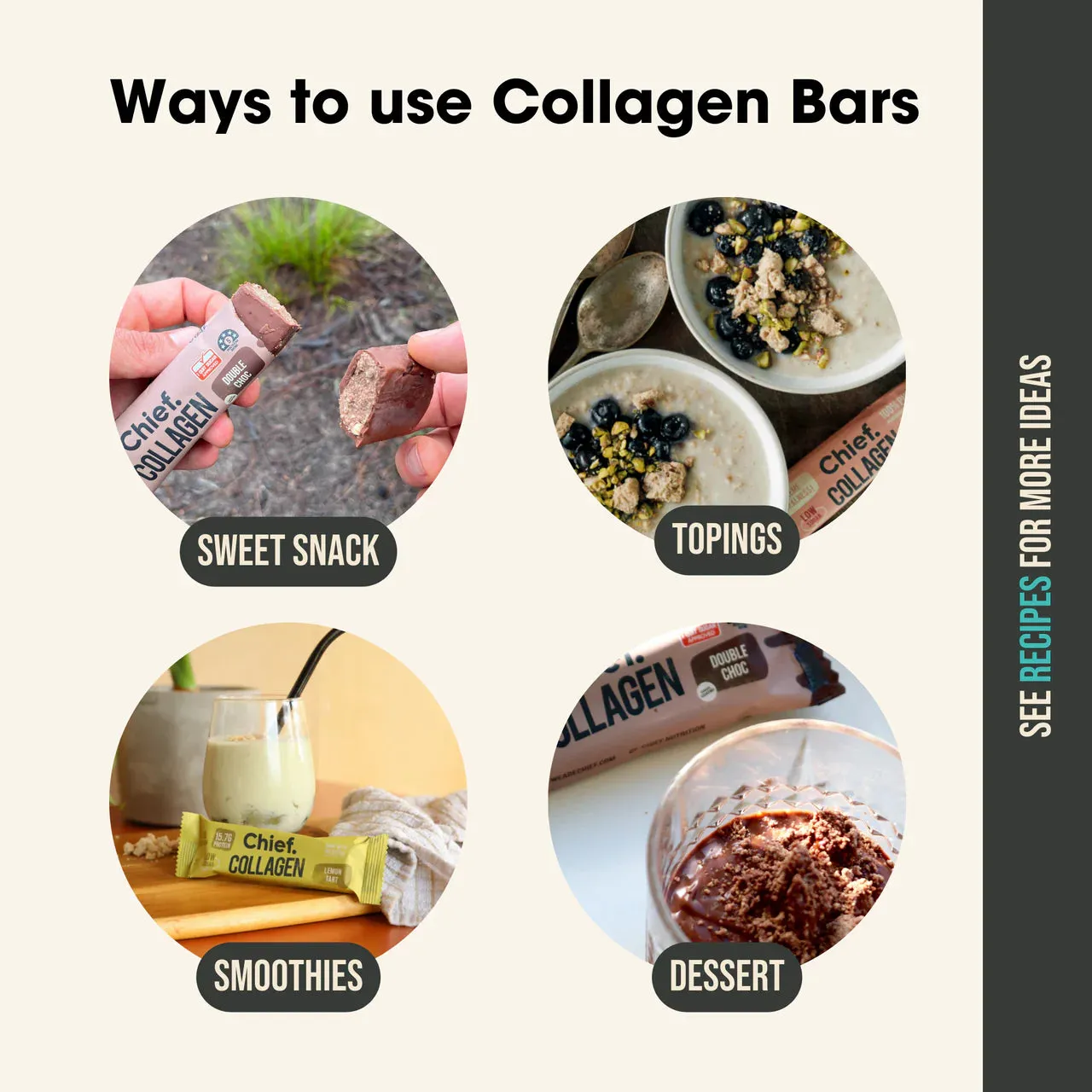 Chief Collagen Peanut Butter Protein Bar (Single Bar)