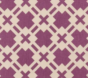 China Seas Fabric: Donovan - Custom Purple on Tan 100% Linen
