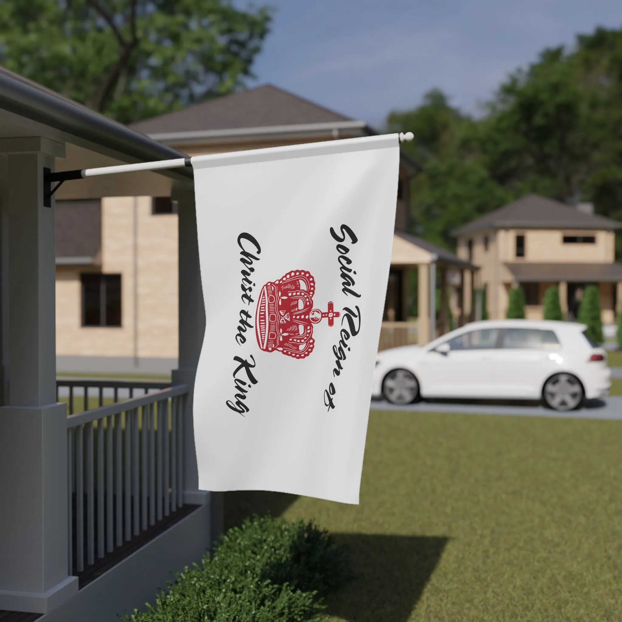 Christian Catholic Christ the King White House Banner Flags