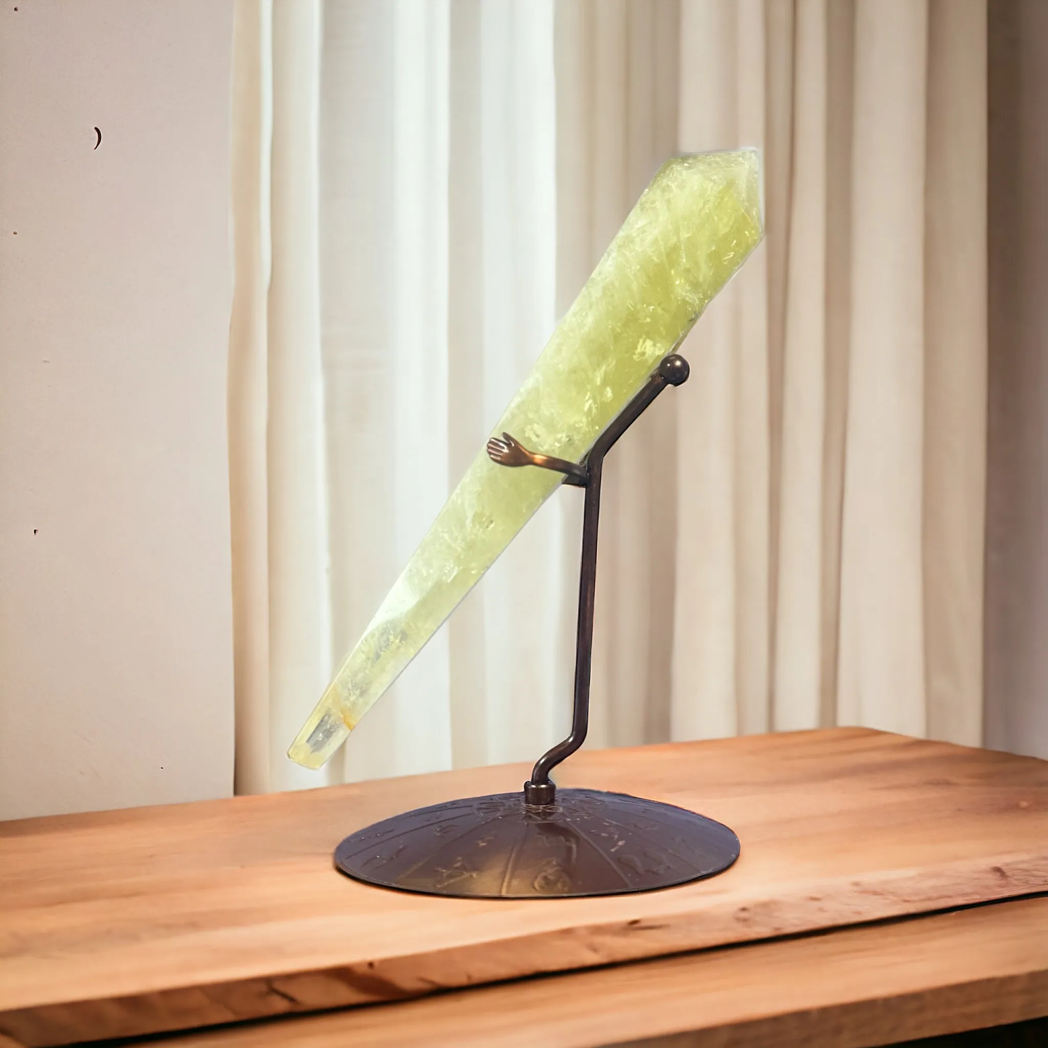 Citrine Crystal Scepter with Zodiac Stand