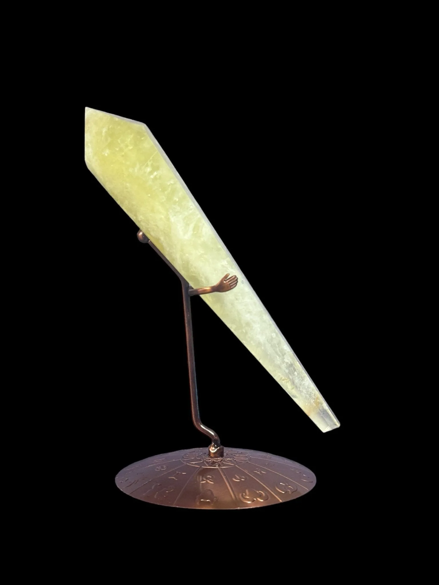 Citrine Crystal Scepter with Zodiac Stand