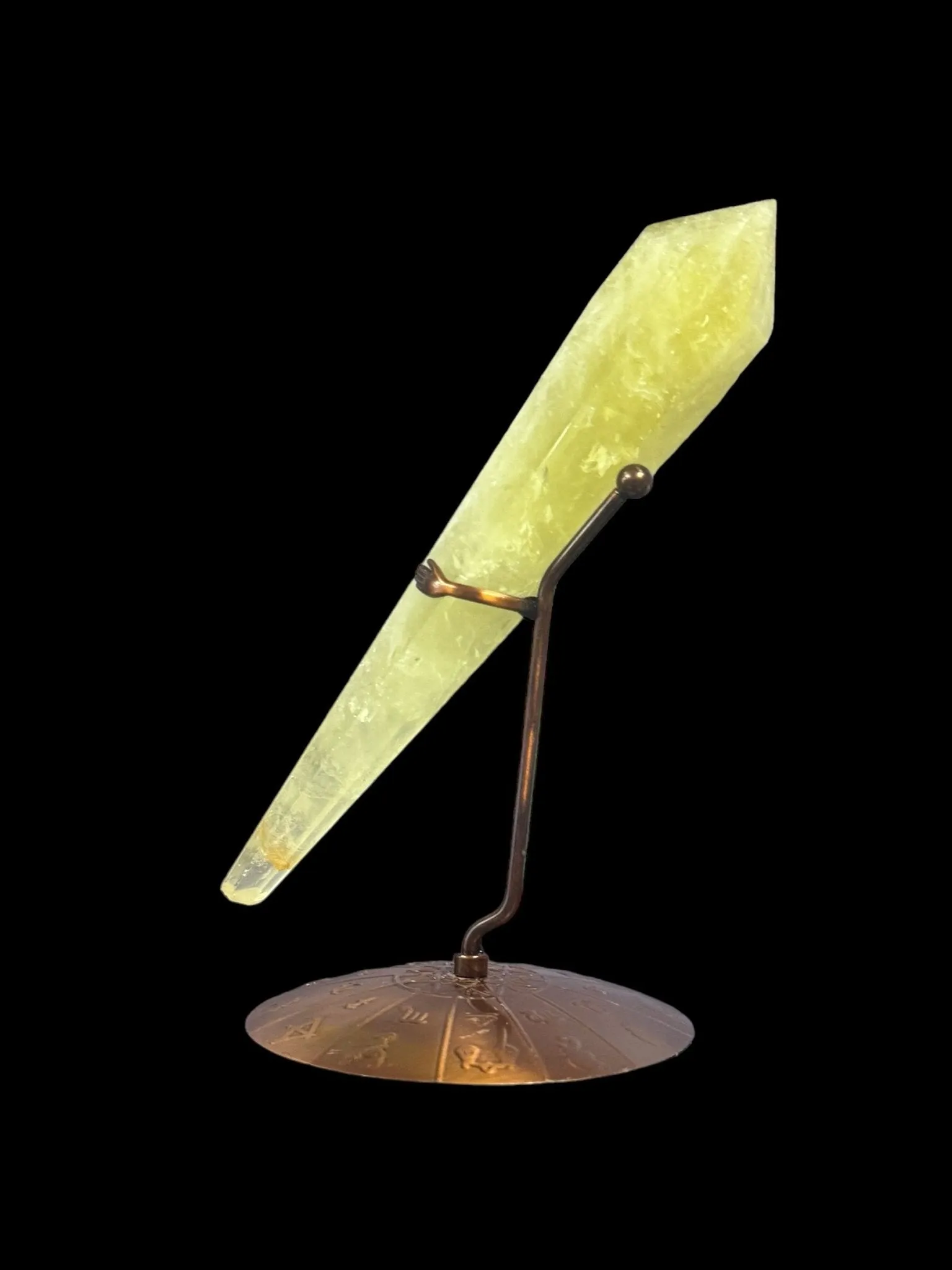 Citrine Crystal Scepter with Zodiac Stand