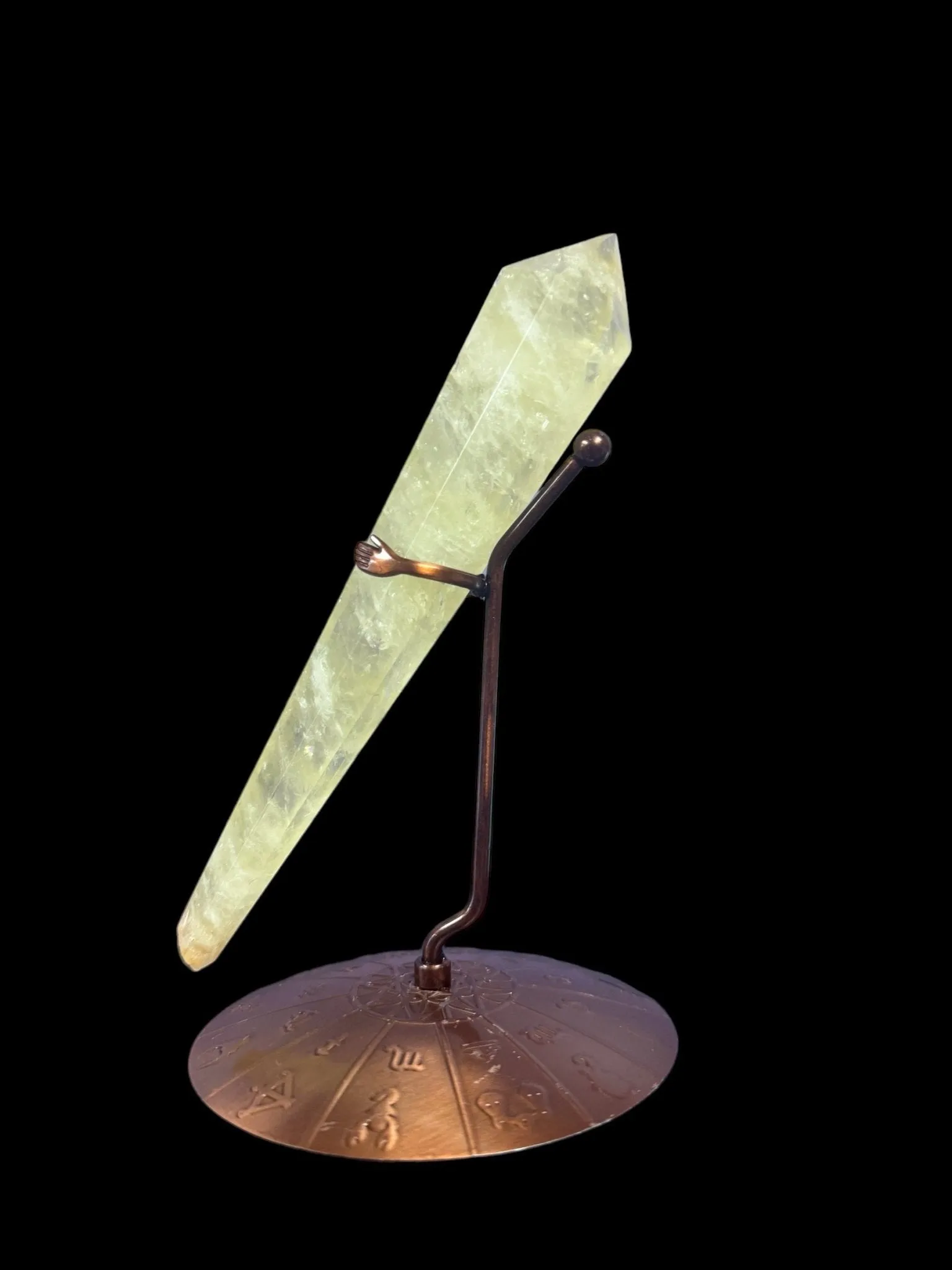 Citrine Crystal Scepter with Zodiac Stand