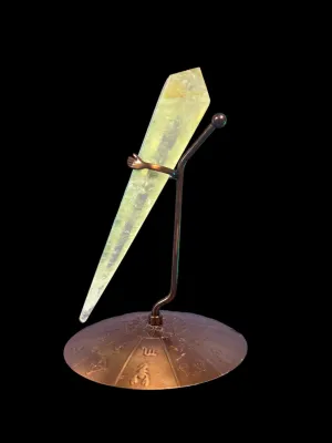 Citrine Crystal Scepter with Zodiac Stand